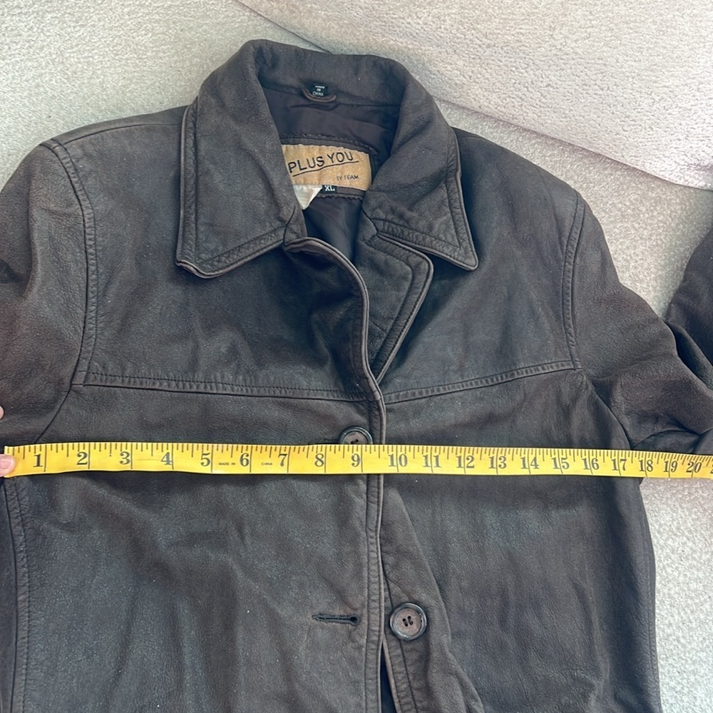 Vintage Genuine Leather Jacket | Brown | Size XL | Oversized Fit - Picture 11 of 13